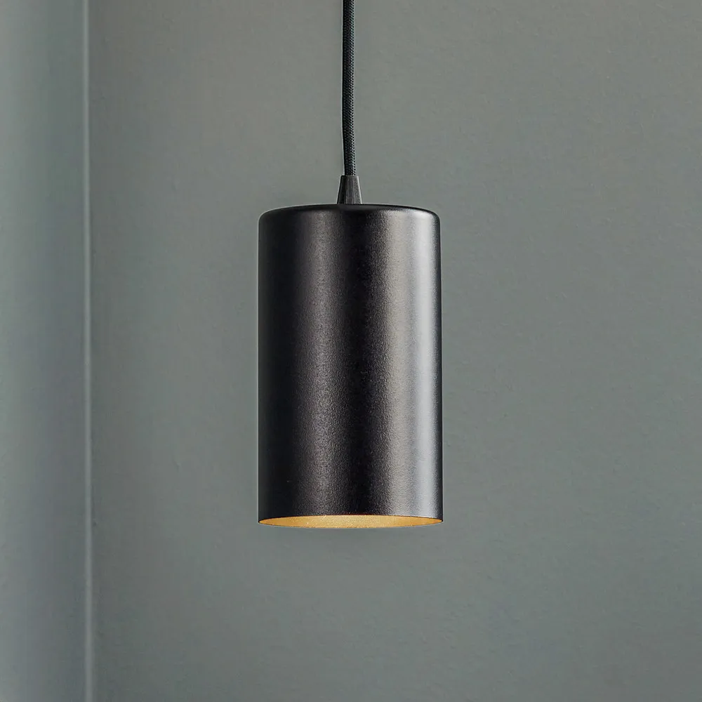 Suspension ZW Tube 170, une lampe, noir en acrylique dépoli