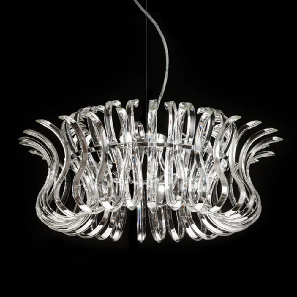 Suspension Wave en verre, diamètre 65 cm à fixation clip