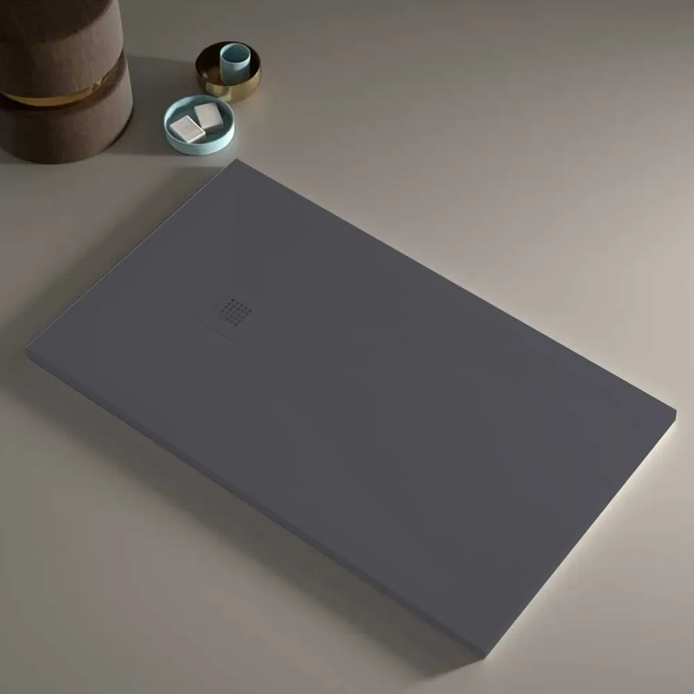 Plateau de douche en résine modèle Plus 70x100cm anthracite ardoise (Norme NFC 15-100)