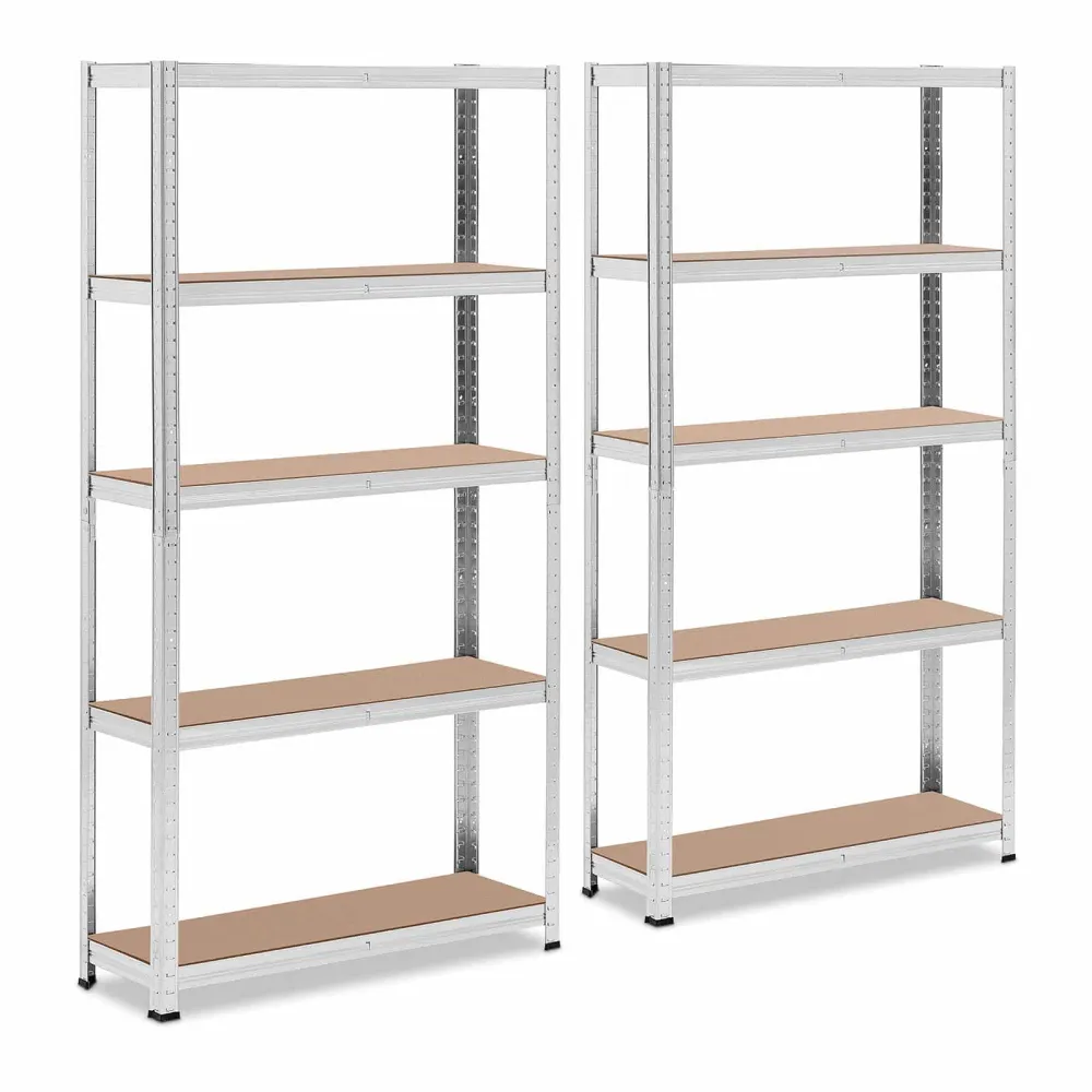 Lot de 2 étagères charge lourde 90 x 30 x 180 cm supporte 5 x 175 kg durable garage atelier outils gris 14_0005178 pour Ou...