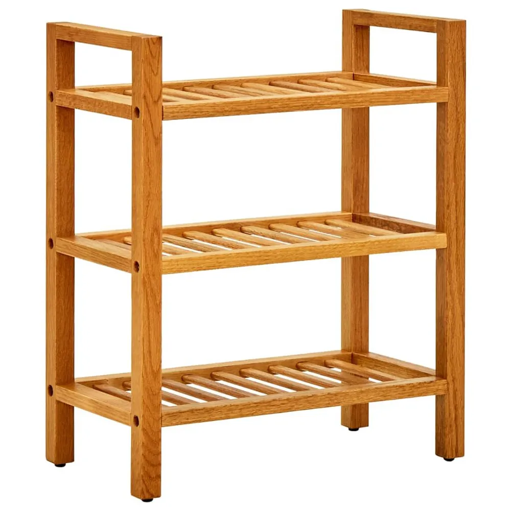 Étagère à chaussures à 3 niveaux 50x27x60 cm Chêne massif Lot de 4 boîtes