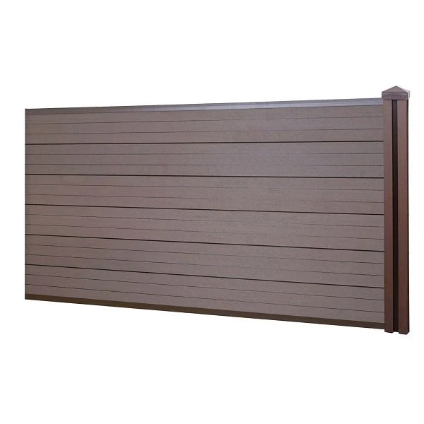 Mendler Brise-vue WPC Sarthe clôture brise-vent poteau WPC élément d'extension bas 188m marron 65042+65043 choisi...