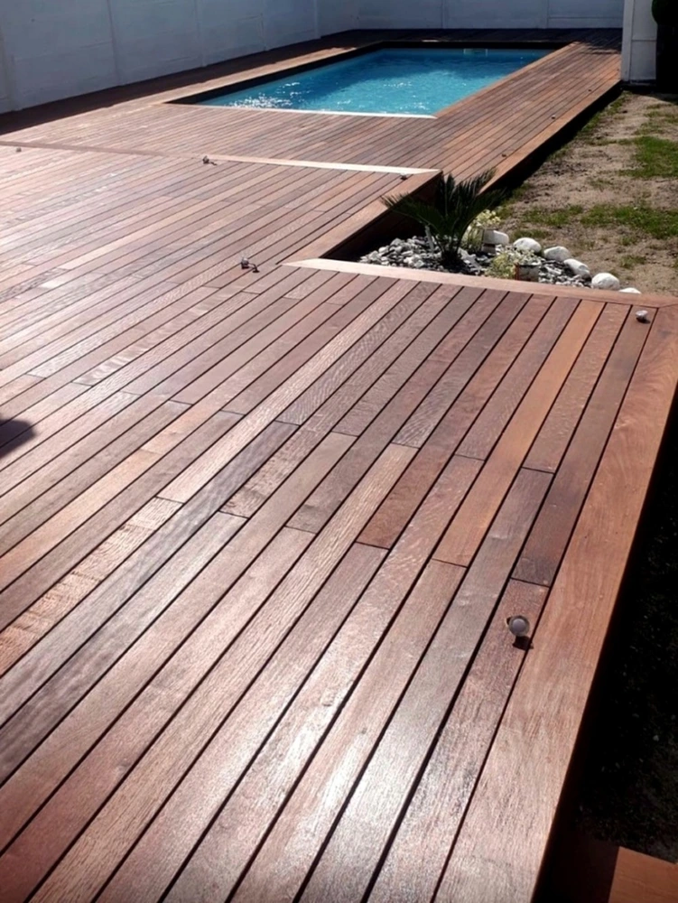 Pack intégral 20m² lame de terrasse itauba lx2150mm avec clips, lambourde, cale de ventilation, plot pvc, bande bitumineuse