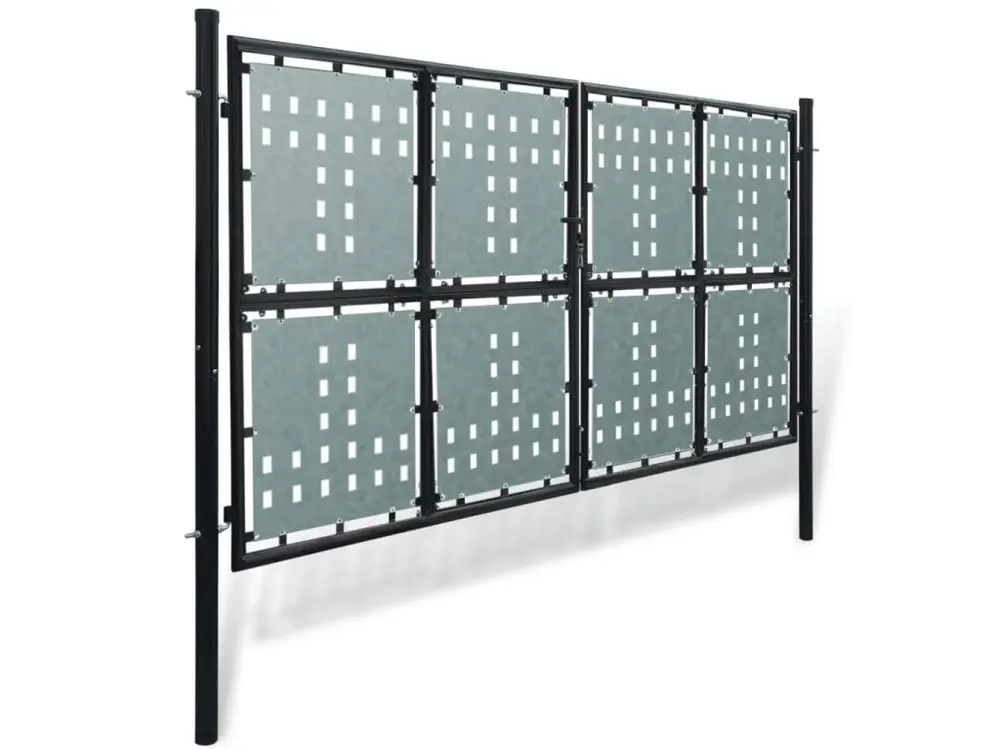 Portail basique de clôture Noir 300x225