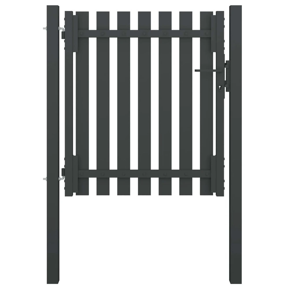 Portail de clôture de jardin acier 1x1,25 m anthracite