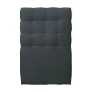 Tete de lit Capitonnée Velours Gris anthracite L 90 cm - Ep 10 cm rembourré Diamètre 3/4"