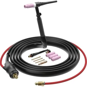 ARCCAPTAIN TIG Welding Gun, WP-17V Argon TIG Torch 13FT Red Air Hose and 35-50mm Connector, Lift Tig Torch 150amp 13FT Cable
