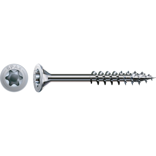 Vis Charpente bois Filetage relatif Tête fraisée Torx® T-STAR plus T40 Pointe 4CUT Zingué WIROX 8 x 240 mm - SPAX