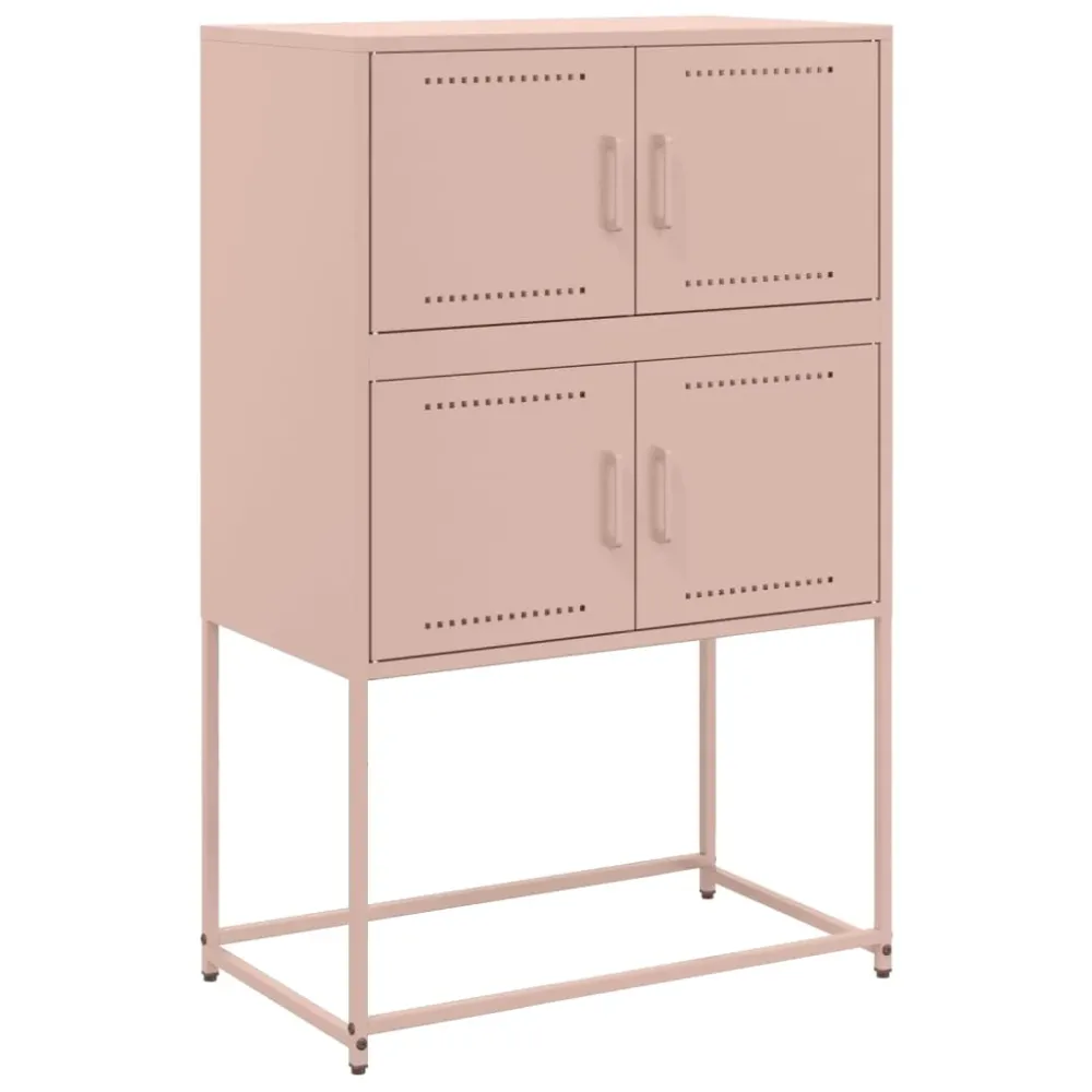 Buffet bahut commode armoire meuble de rangement organisateur cuisine salle de séjour salon 68,5 x 38,5 x 107 cm acier Ros...