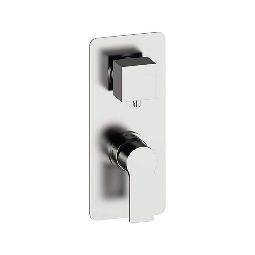 Mitigeur monocommande douche avec déviateur 2 voies intégral avec corps encastré et plaque rectangulaire de luxe collectio...