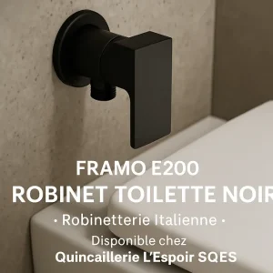 Robinet Toilette Noir FRAMO E200 - Robinetterie Italienne D'exception