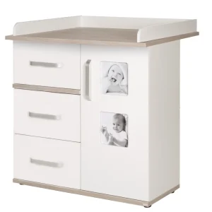 Wickelkommode 'Moritz' mit Wickelansatz, Wickeltisch mit 2 Bilderrahmen, Wickelhöhe: 94 cm