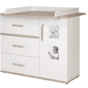 Wickelkommode 'Moritz‘ mit Wickelansatz, Wickeltisch mit 2 Bilderrahmen, Wickelhöhe: 94 cm
