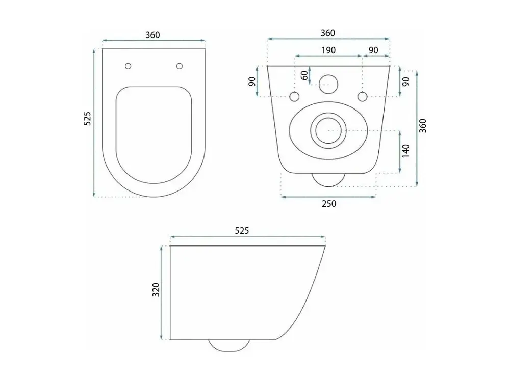 CUVETTE WC SUSPENDUE REA EDDY TORNADO RIMLESS FLAT N