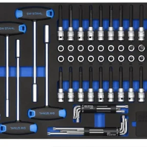 Assortiment de chariots d'atelier SW-Stahl clé à douille 1/2" 72 pièces Z3011-11 acquérir à bas prix