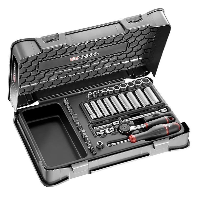 Coffret clé à cliquet + douilles longues 1/4'' FACOM R.2BLPB