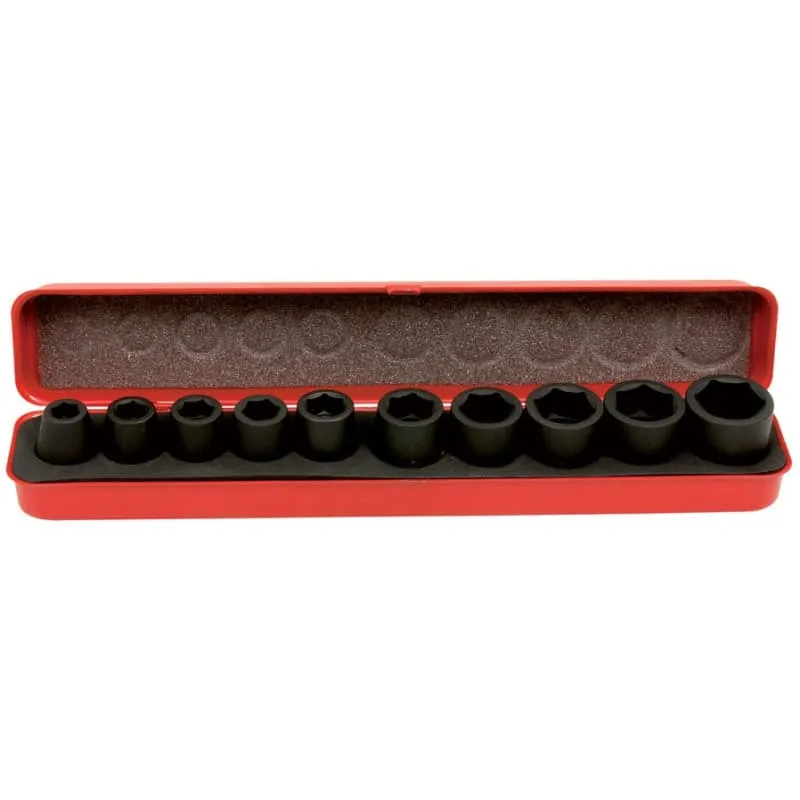 Coffret douille choc 10-24 mm 1/2 10 pieces MOB