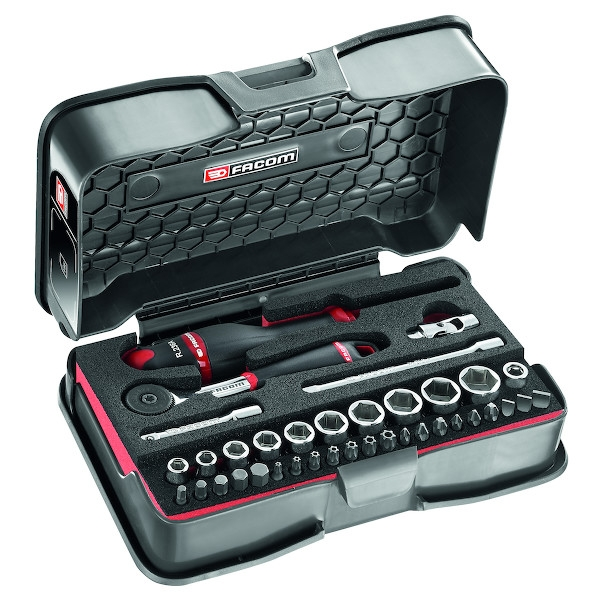 Coffret de douilles 1/4" avec cliquet R.161-6M6PB - 37 pièces - FACOM