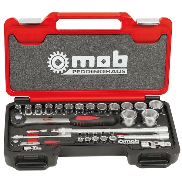 Coffret de douilles 6 pans avec cliquet rond - MOB