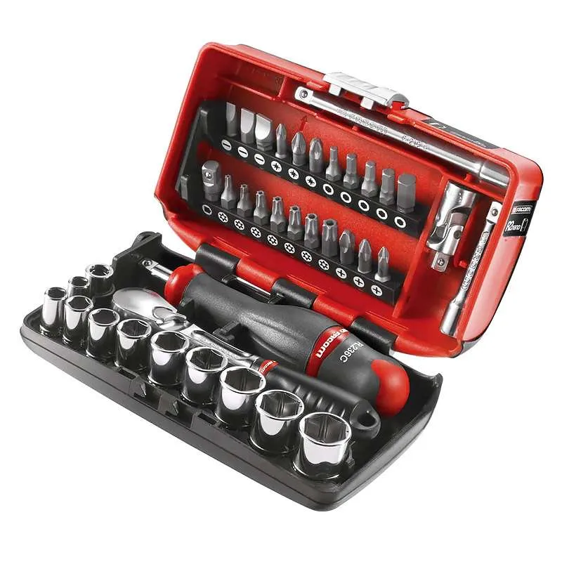 Coffret majeur à cliquet étanche + douilles 1/4" FACOM RL.NANO1PB 38 pièces