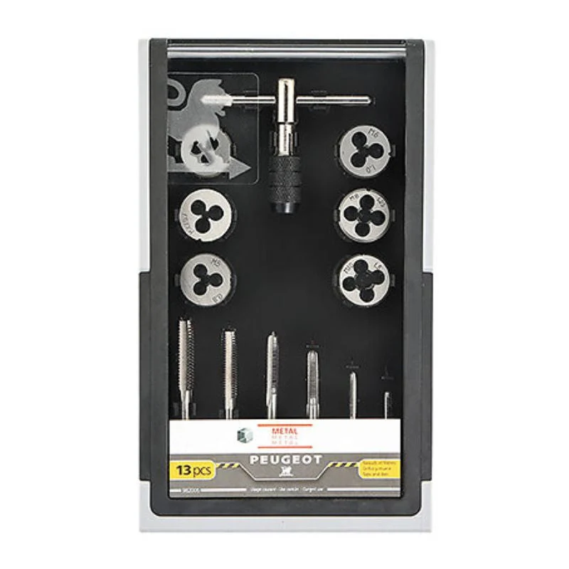 Coffret de 13 pièces tarauds et filières PEUGEOT + clé Usage Ordinaire , Conditionnement x 13 pcs