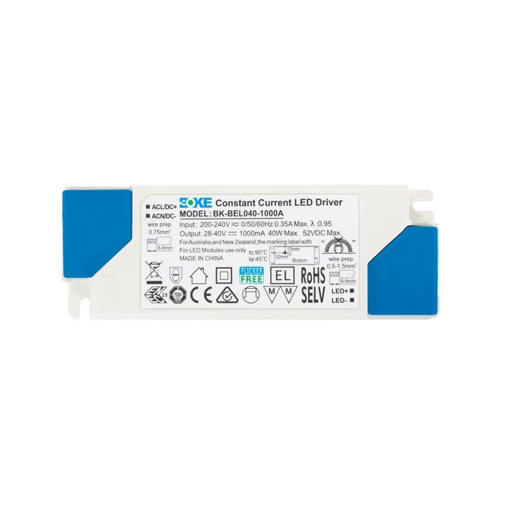Connecteur de câble Convertisseur BOKE 180-264V Sortie 28-40V DC 1000mA 40W Sans Scintillement BK-BEL-040