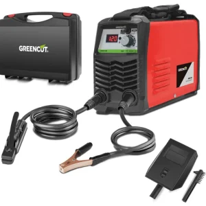 Soudeuse DC inverter, puissance 25A-180A, tension 230V, technologie IGBT, kit électrode 1.0mm-2.5mm - Greencut MMA180 avec...