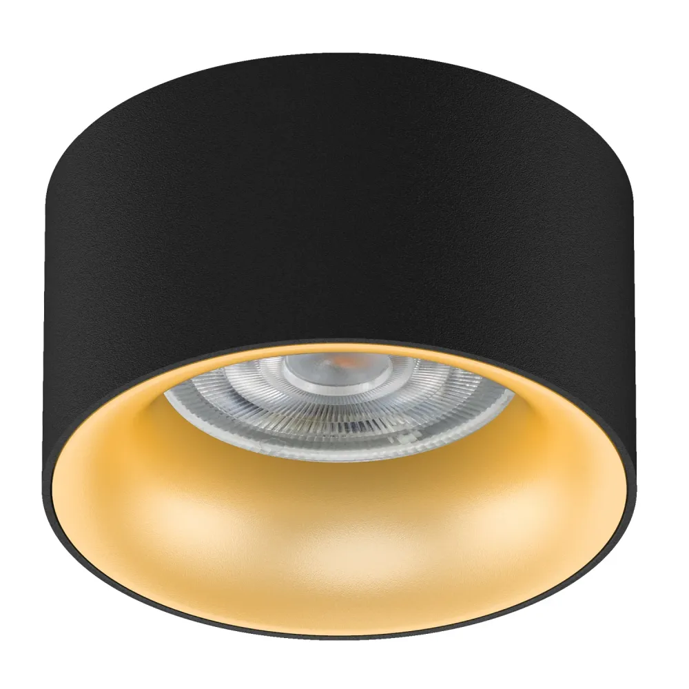 Maclean MCE457 Plafonnier / Spot Tube Rond Aluminium, GU5.3, 70x40mm, noir / or, B/G avec Filetage Universel
