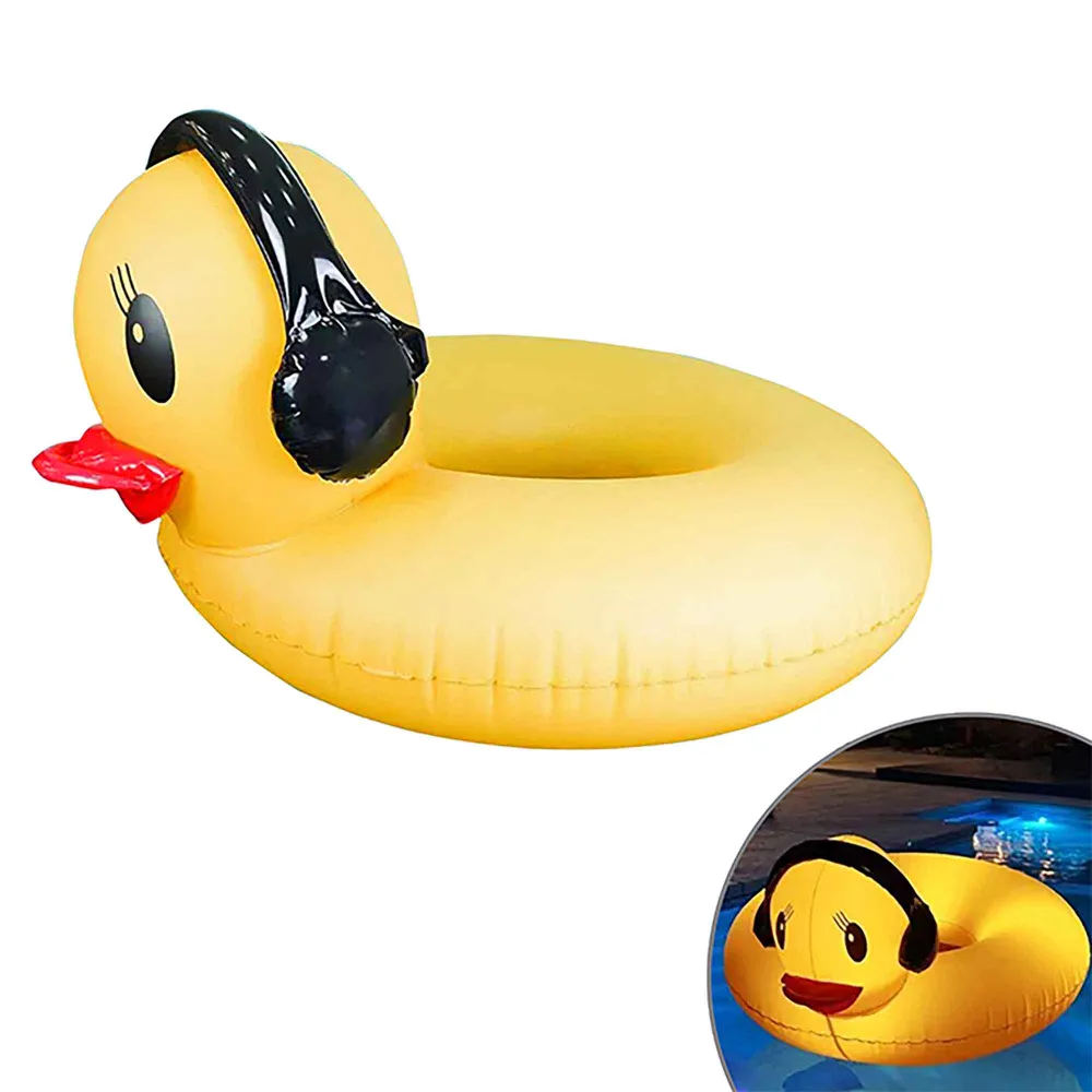 Tube flotteur en forme de canard avec éclairage DEL solaire, 43'' Résistant aux Chocs