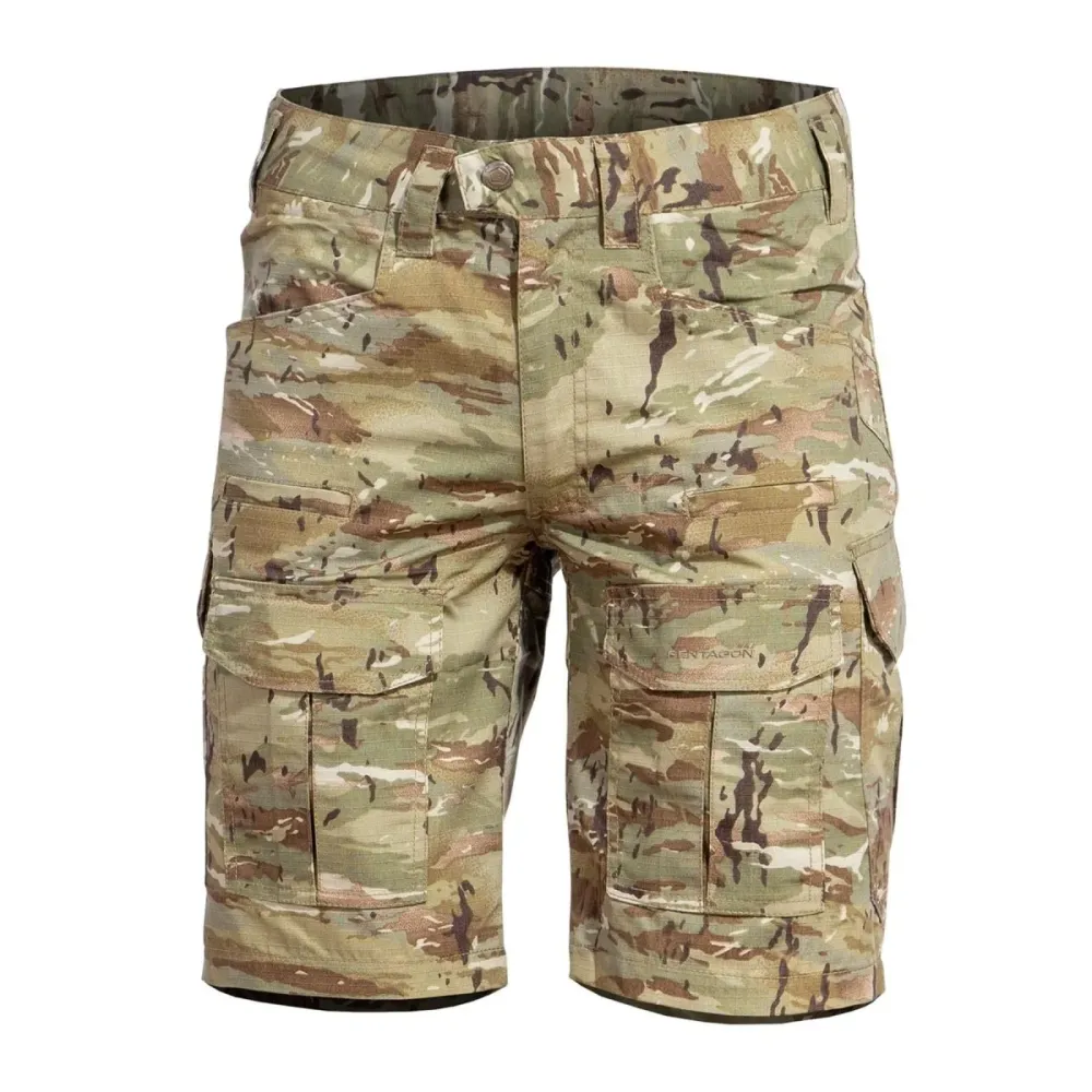 Pantalon court PENTAGON Lycos ripstop bermuda tripartite couture poches renforcées
