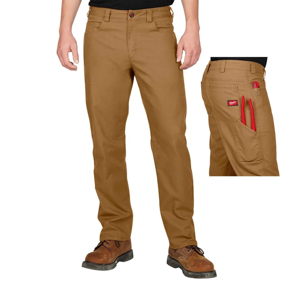 Pantalon de travail modulable et robuste pour homme, kaki, (40 x 32)