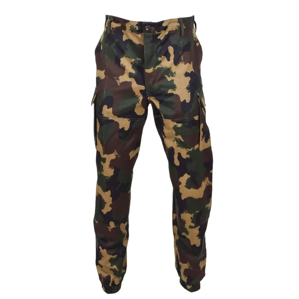 Pantalon de troupes de campagne garanti de l'armée hongroise M1990 camouflage boisé renforcé NEUF
