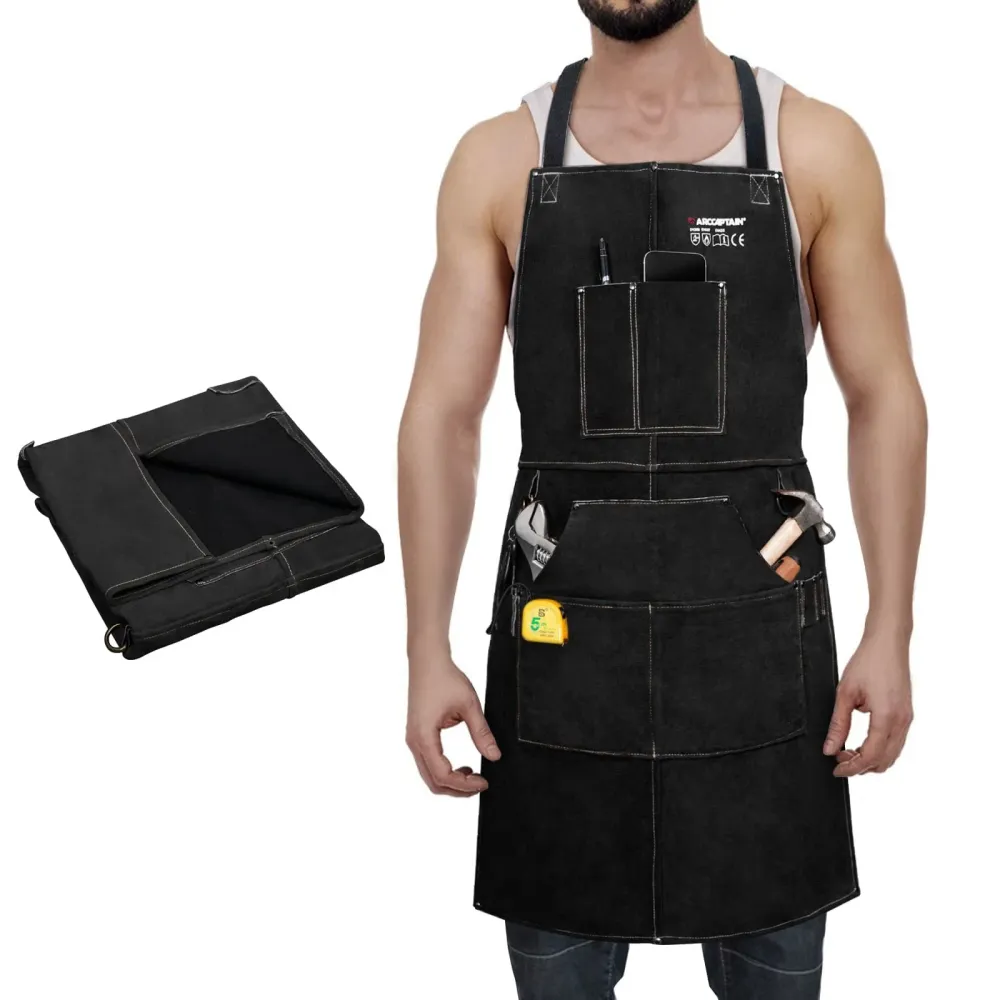 Tablier de soudage en cuir gros robuste/tablier multifonction résistant à la chaleur