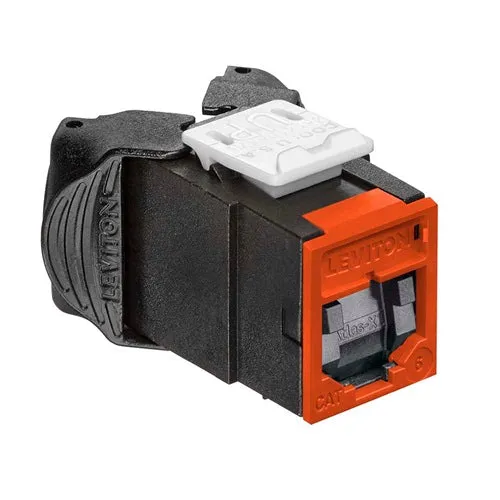 Leviton Cat 6 UTP QUICKPORT Jack Shutters Orange 61UJK-SO6