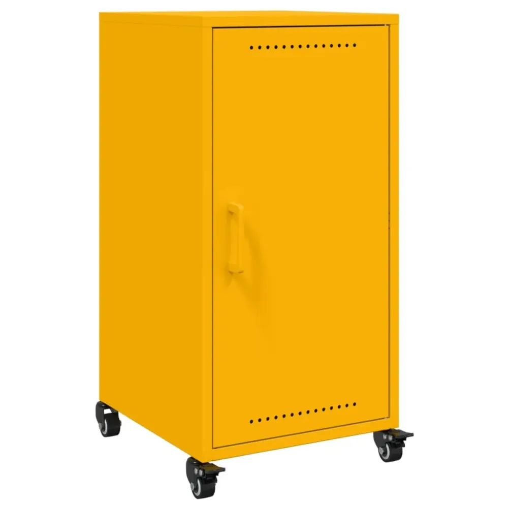Buffet bahut commode armoire meuble de rangement organisateur cuisine salle de séjour salon jaune moutarde 36 x 39 x 72 cm...