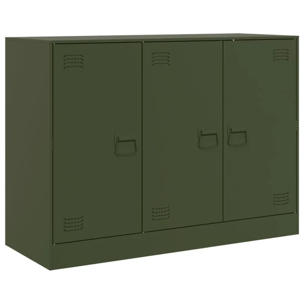 Buffet bahut commode armoire meuble de rangement organisateur cuisine salle de séjour salon olive 99 x 39 x 73 cm acier ve...