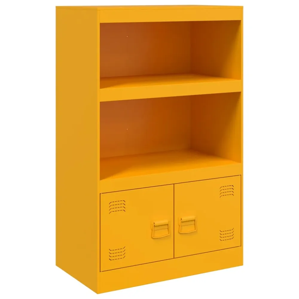 Buffet bahut commode armoire meuble de rangement organisateur cuisine salle de séjour salon jaune moutarde 67 x 39 x 107 c...
