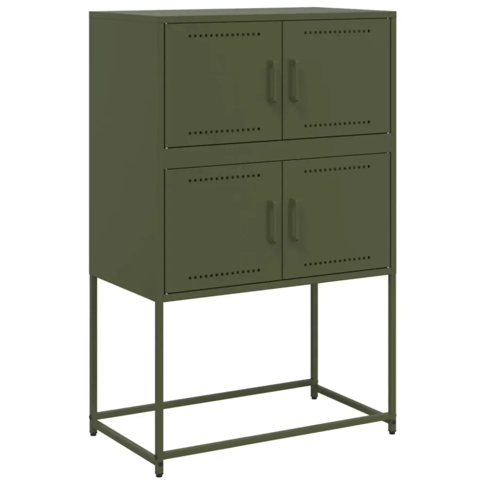 Buffet bahut commode armoire meuble de rangement organisateur cuisine salle de séjour salon olive 68,5 x 38,5 x 107 cm aci...