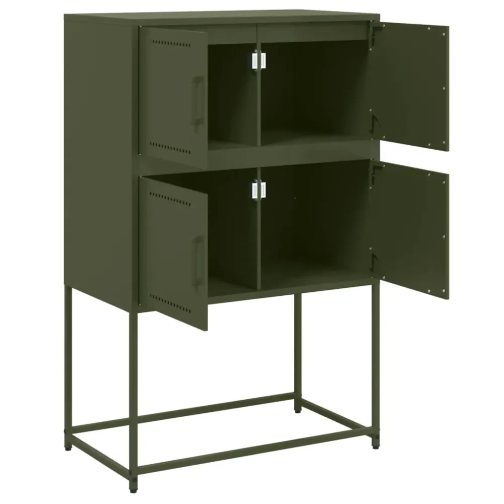 Buffet bahut commode armoire meuble de rangement organisateur cuisine salle de séjour salon olive 68,5 x 38,5 x 107 cm aci...