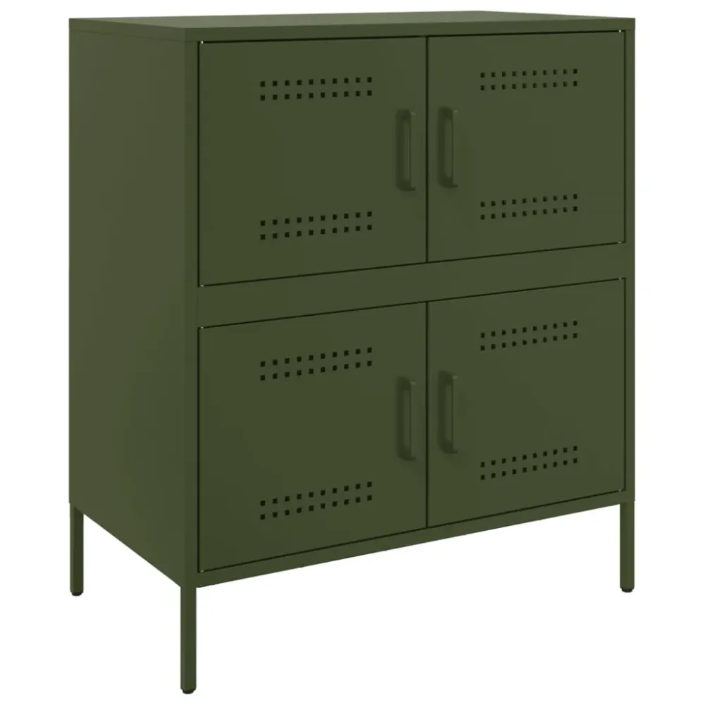 Support de séchage Buffet bahut commode armoire meuble de rangement organisateur cuisine salle de séjour salon olive 68 x...