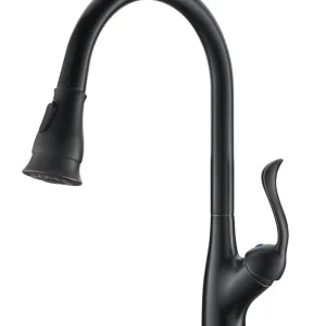 APPASO Robinet de Cuisine Mitigeur avec Douchette Mitigeur Évier 360° Rotatif en Nickel Brossé Bronzé Huilé