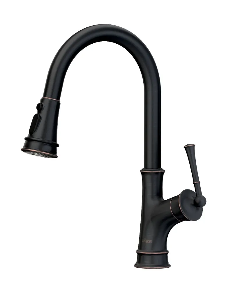 APPASO Robinet Cuisine Mitigeur Extractif Robinet Lavabo Bec Rotatif avec 3 Jets en Laiton Massif Cuivre étain Huilé