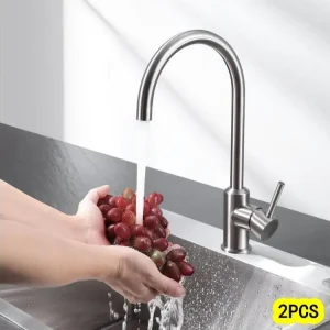 Cecipa max 2PCS Robinet de Cuisine Mitigeur de Cuisine Rotatif à 360°Mitigeur Évier à Eau Froide et Chaude avec Barboteur...