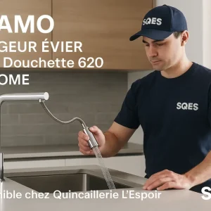 FRAMO Mitigeur EVIER Avec Douchette 620 CHROMÉ - Robinetterie Italienne Premium