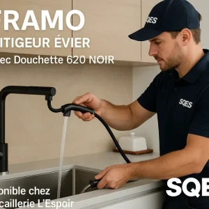 FRAMO Mitigeur EVIER Avec Douchette 620 NOIR - Robinetterie Italienne Privilégié