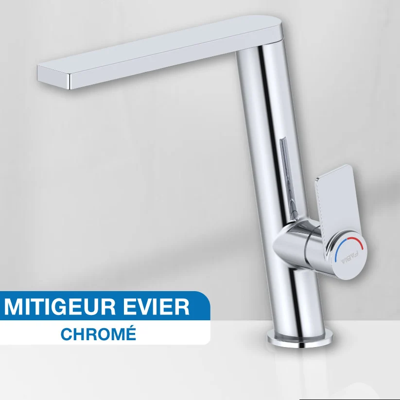 Pulvérisateur d'évier Mitigeur Évier Série Paris Fabia - Acier chromé