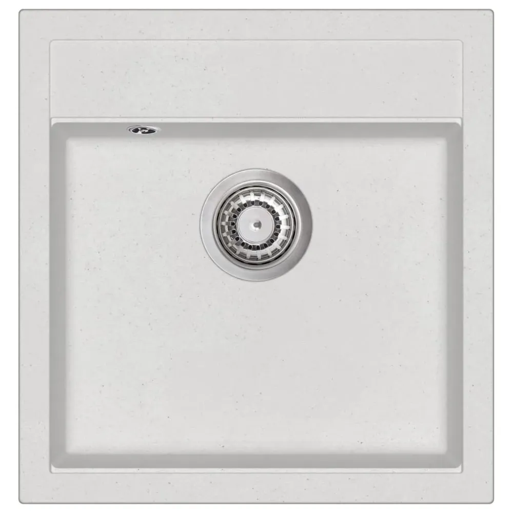 Évier de cuisine granit seul lavabo blanc 02_0002342