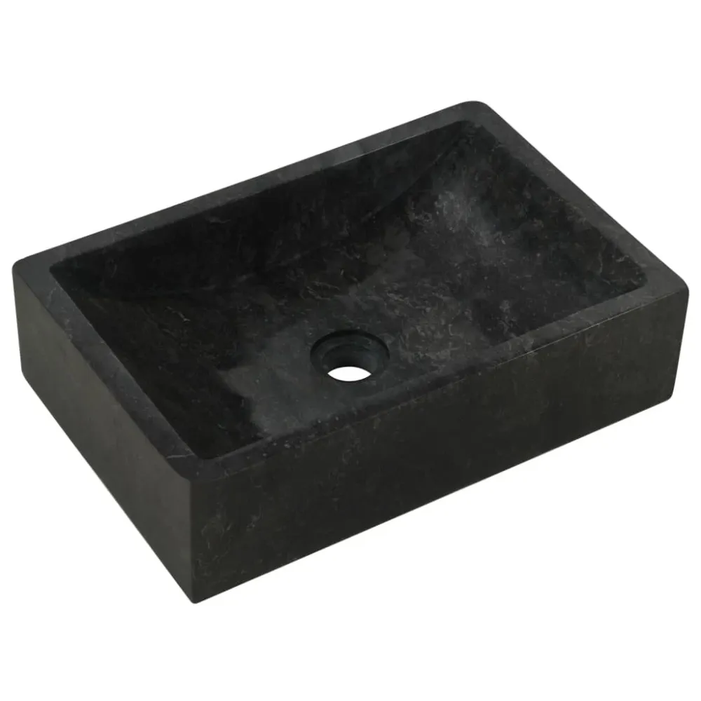 Évier lavabo 45 x 30 x 12 cm marbre noir 02_0002554