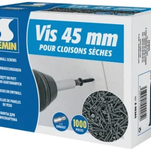 Boîte de 1000 vis placo 45x3,5mm Semin en aluminium brossé